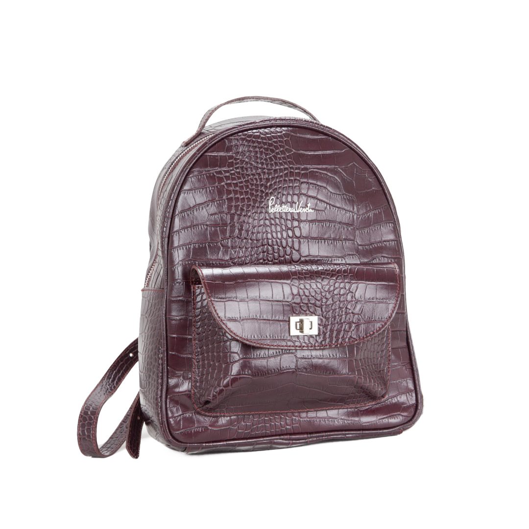 Printed Leather Backpack St Chloe Collection By Pelletteria Veneta